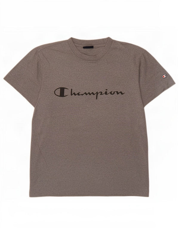 Champion Mens Graphic T-Shirt Top Small Grey Cotton