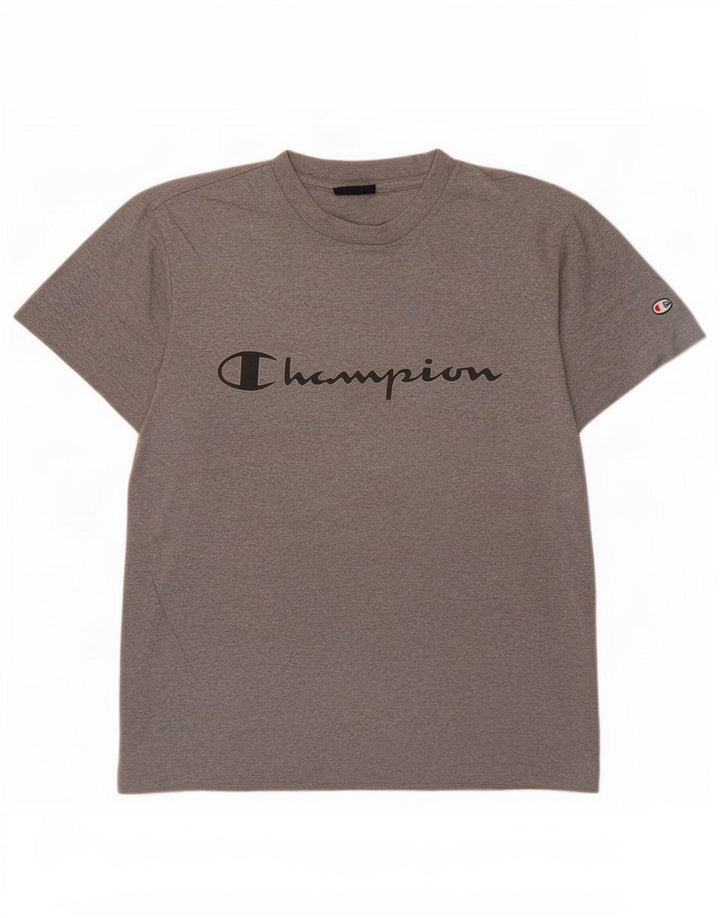 Champion Mens Graphic T-Shirt Top Small Grey Cotton