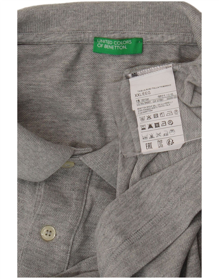 BENETTON Mens Polo Shirt 2XL Grey Cotton