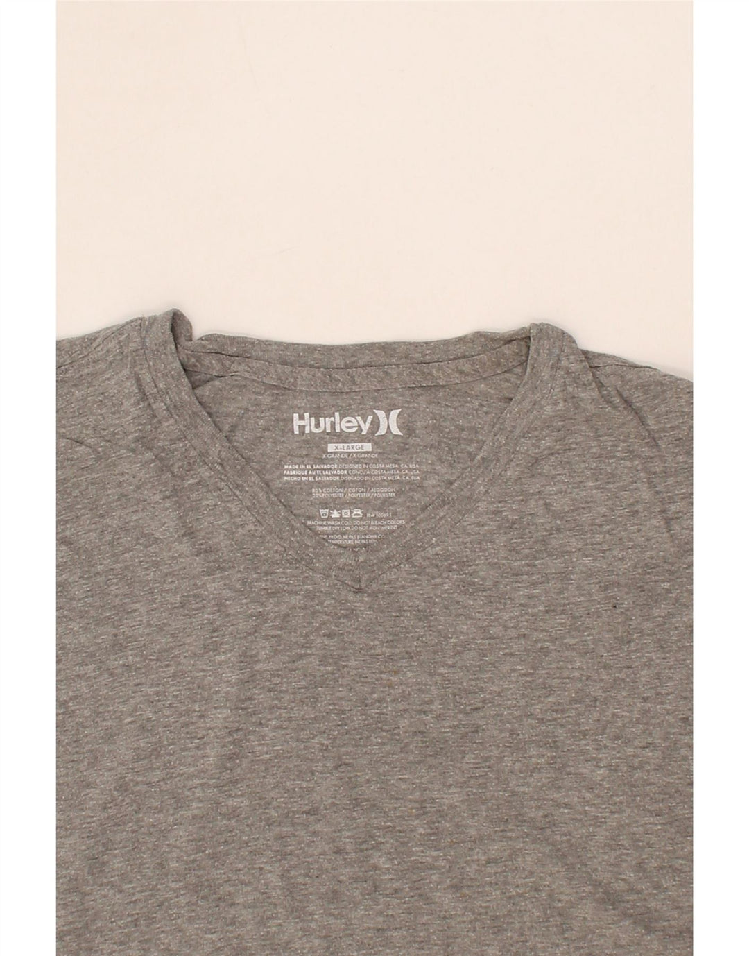 HURLEY Mens T-Shirt Top XL Grey Cotton Vintage Hurley and Second-Hand Hurley from Messina Hembry 