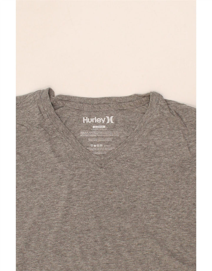 HURLEY Mens T-Shirt Top XL Grey Cotton Vintage Hurley and Second-Hand Hurley from Messina Hembry 