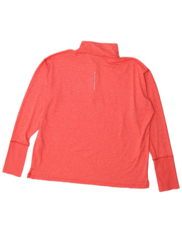 Nike Womens Dri Fit Top Long Sleeve UK 18 XL Pink Flecked Polyester