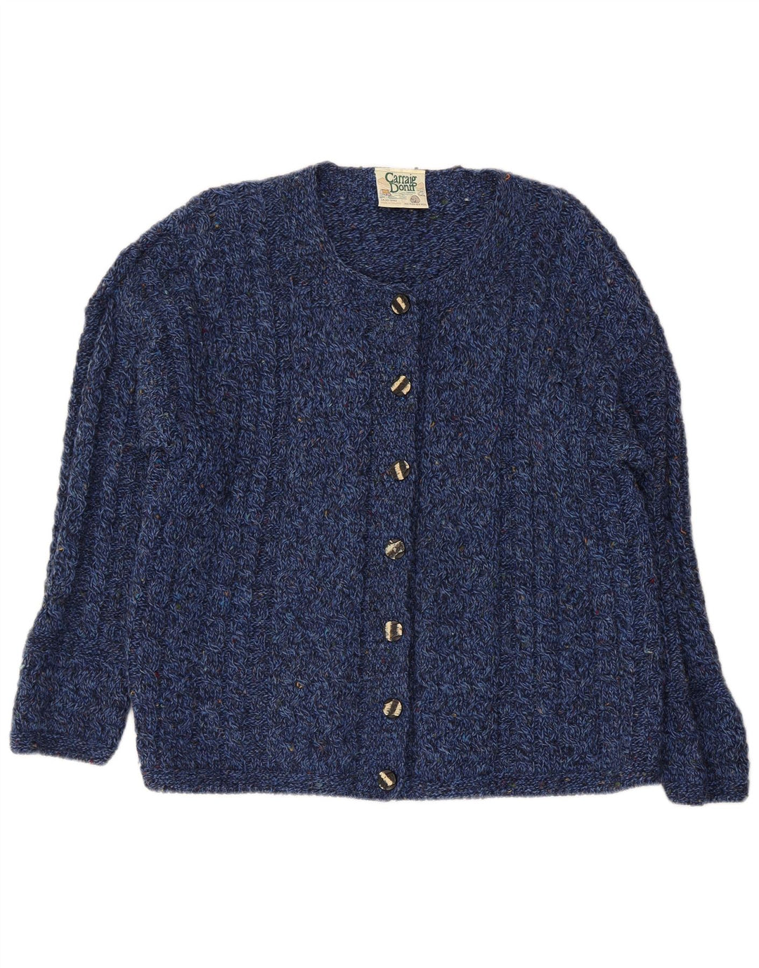 CARRAIG DONN Womens Cardigan Sweater UK 16 Large Navy Blue Flecked