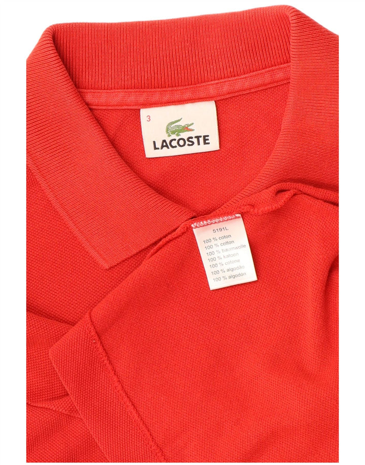 Lacoste Mens Polo Shirt Size 3 Small Red Cotton