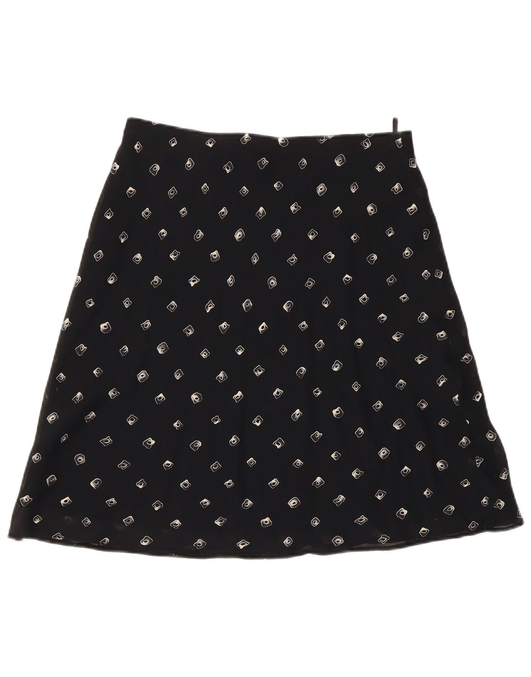 Vintage Womens A-Line Skirt W28 Medium Black Geometric