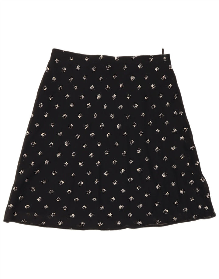 Vintage Womens A-Line Skirt W28 Medium Black Geometric