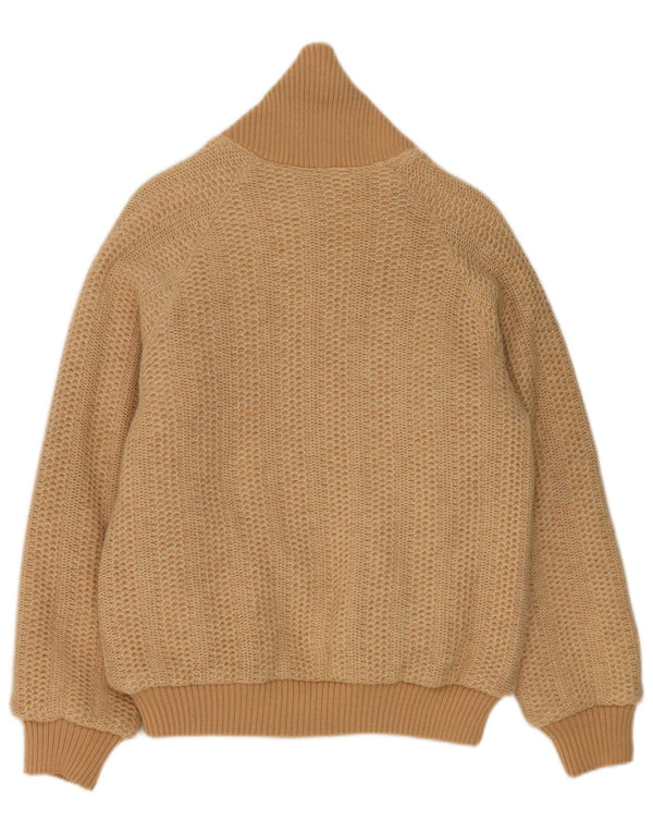 Vintage Mens Loose Fit Reversible Cardigan Sweater IT 44 XS Beige Cotton