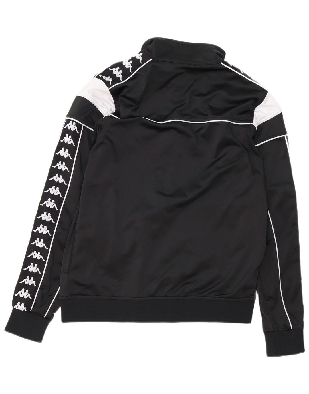 KAPPA Womens Graphic Tracksuit Top Jacket UK 14 Medium Black Colourblock