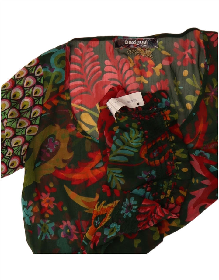 Desigual Womens Long Sleeve Blouse Top UK 10 Small Multicoloured Paisley