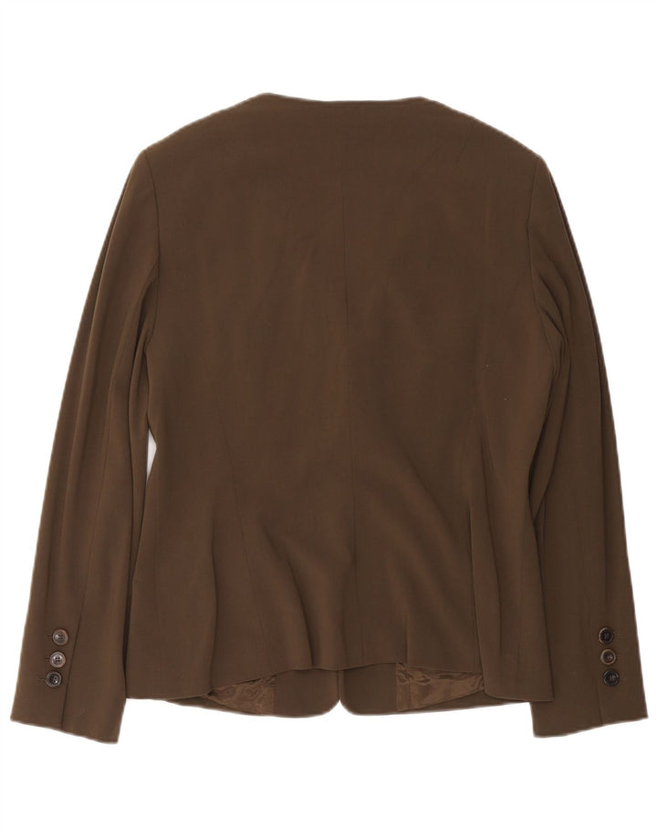 Escada Womens 2 Button Blazer Jacket EU 40 Medium Brown Wool