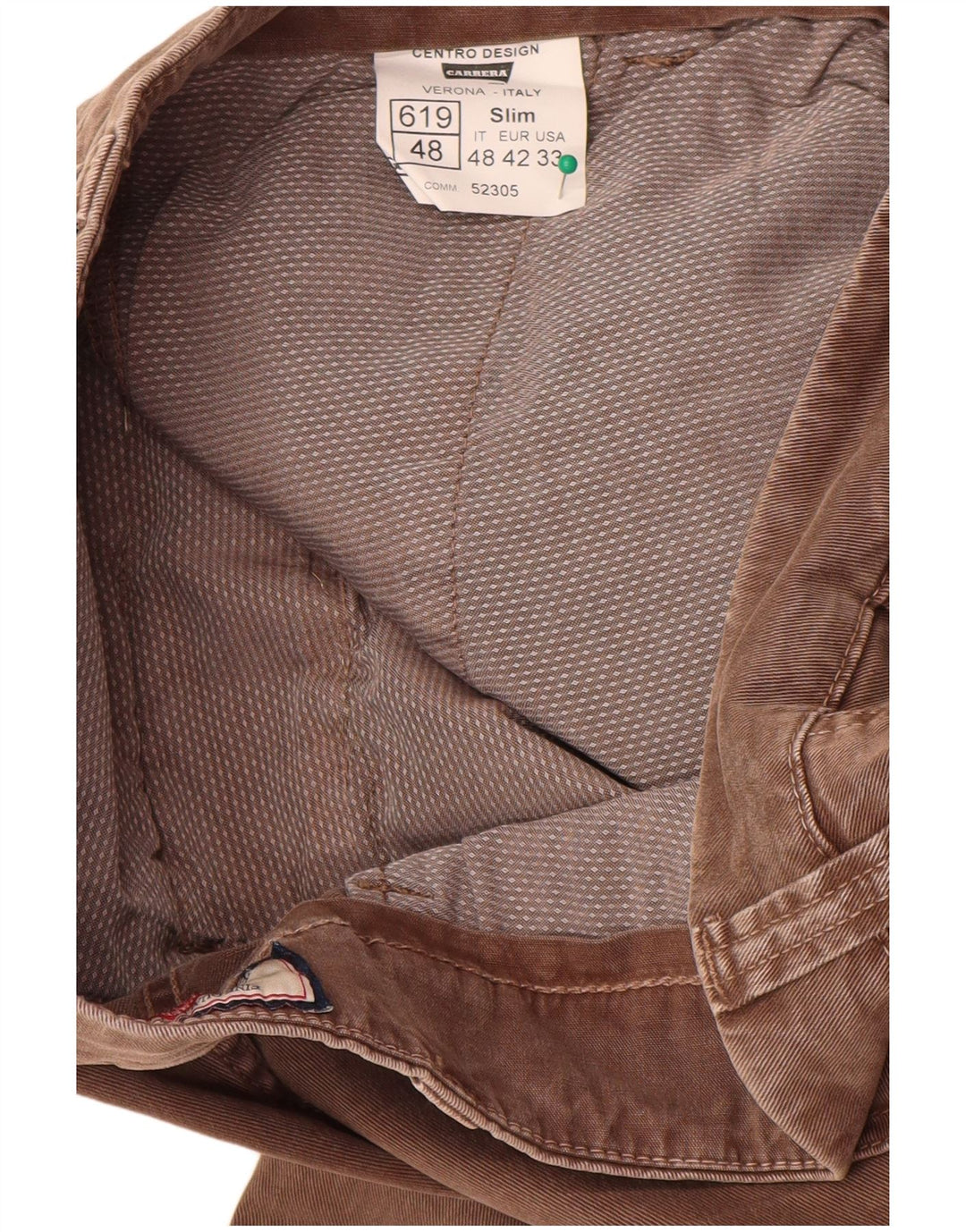 Carrera Mens Slim Cargo Trousers IT 48 Medium W33 L32 Brown Cotton