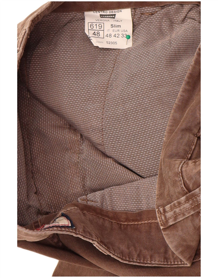 Carrera Mens Slim Cargo Trousers IT 48 Medium W33 L32 Brown Cotton