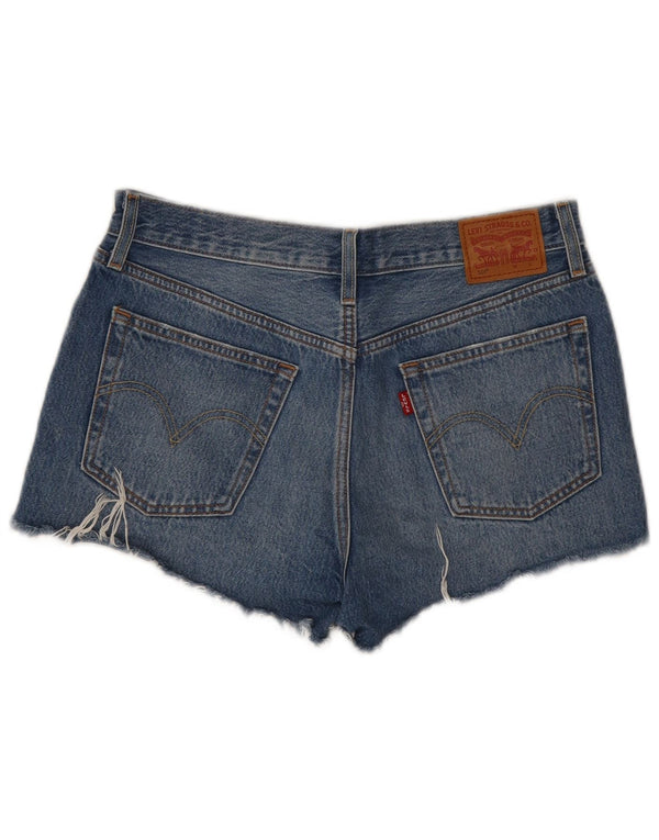 LEVI'S Womens 501 Distressed Denim Shorts W28 Medium Blue