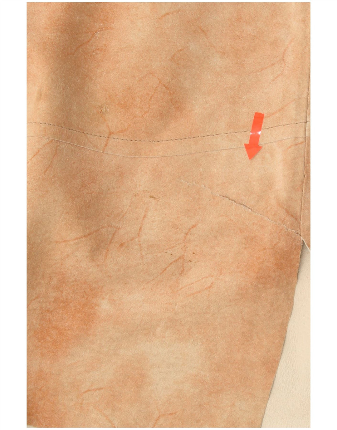 HELLINE Womens Asymmetrical Skirt UK 14 Large W30  Beige Tie Dye Leather