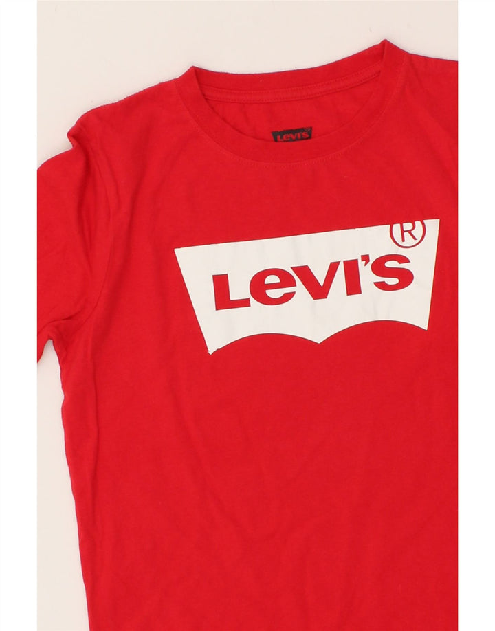 LEVI'S Boys Graphic Top Long Sleeve 13-14 Years Red Cotton Vintage Levi's and Second-Hand Levi's from Messina Hembry 