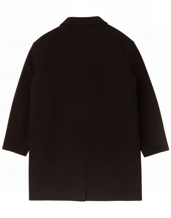 CLASSIC Mens Overcoat IT 56 3XL Black Wool