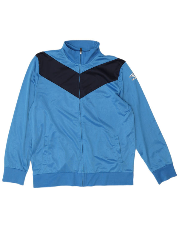 Umbro Mens Tracksuit Top Jacket 2XL Blue Colourblock Polyester