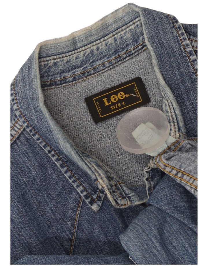 Lee Mens Denim Shirt Large Blue Cotton