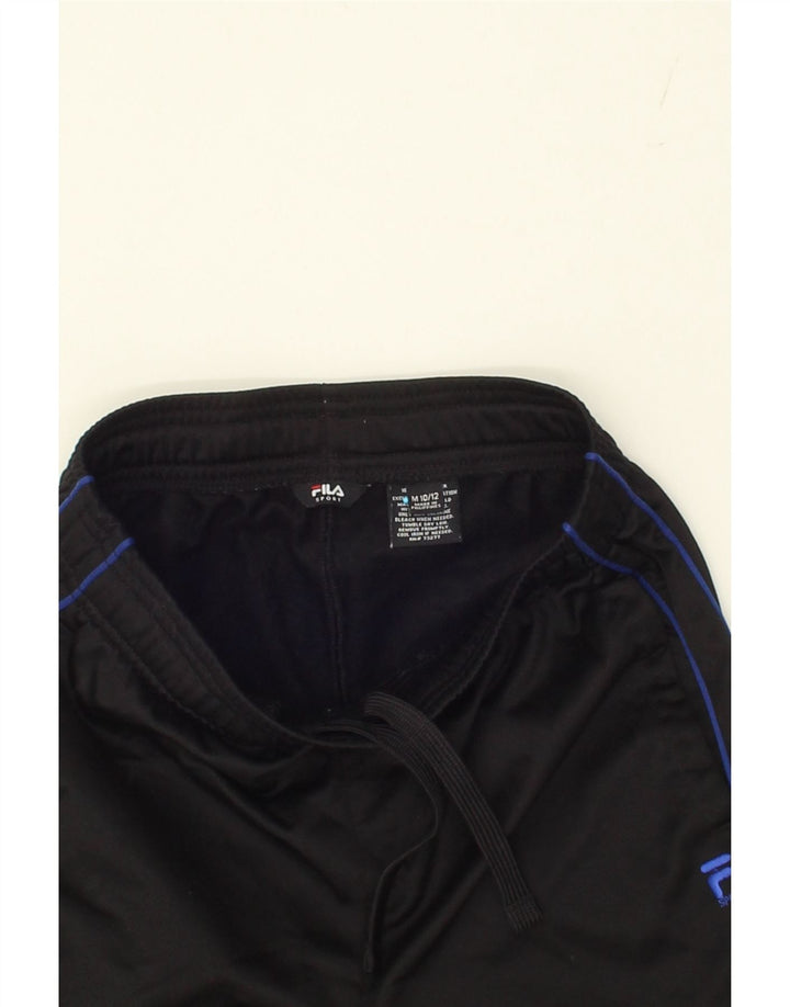 FILA Boys Tracksuit Trousers 10-11 Years Medium Black Colourblock Vintage Fila and Second-Hand Fila from Messina Hembry 