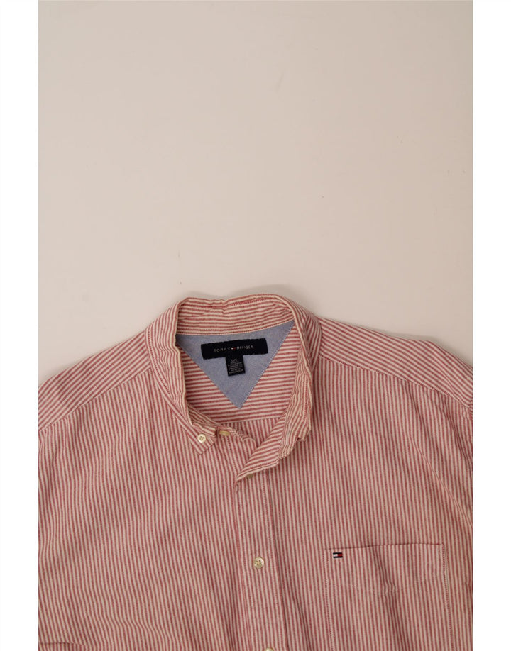 TOMMY HILFIGER Mens Shirt Large Red Pinstripe Vintage Tommy Hilfiger and Second-Hand Tommy Hilfiger from Messina Hembry 