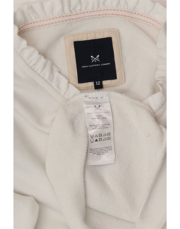 CREW CLOTHING Womens Sweatshirt Jumper UK 12 Medium White Cotton