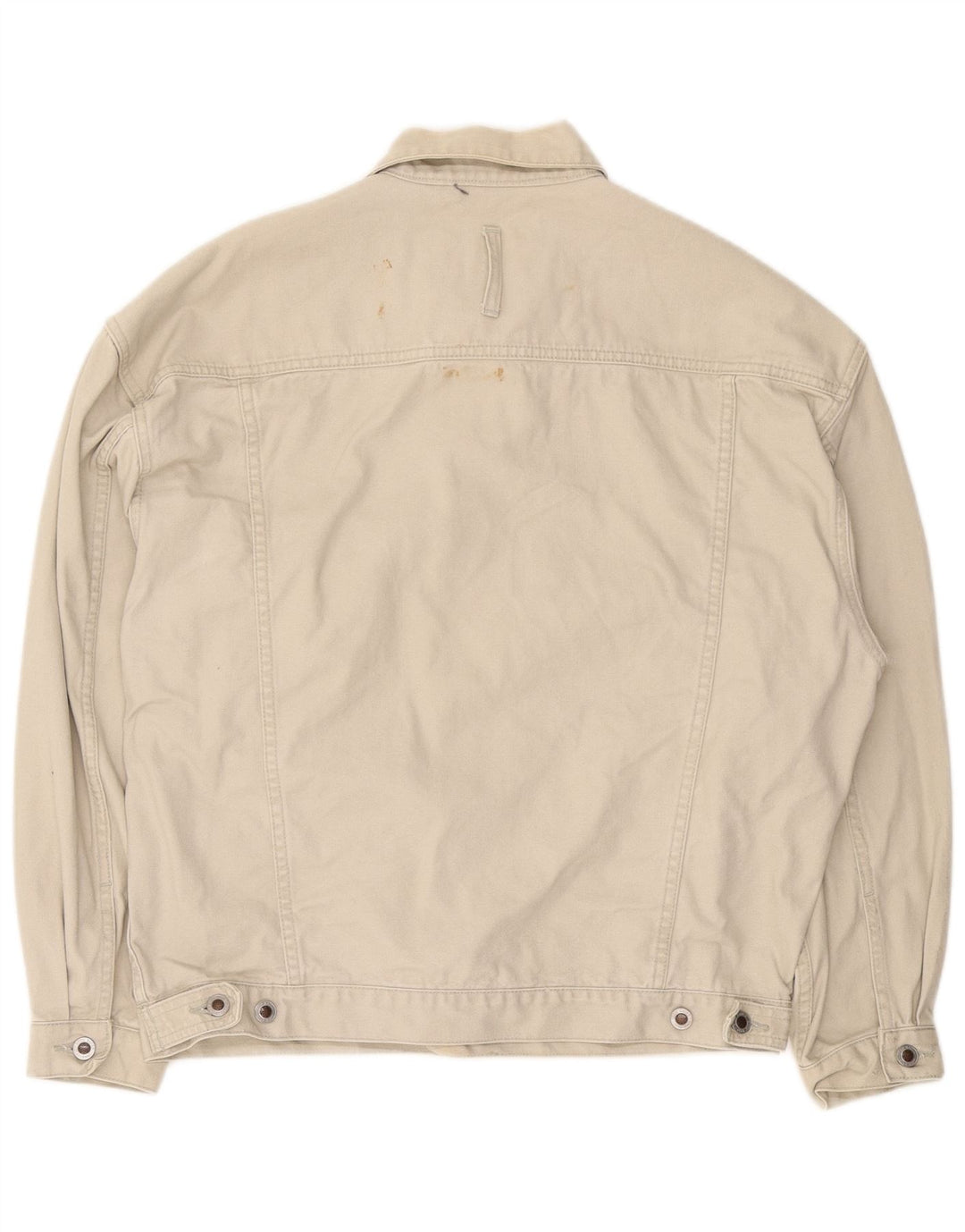 EDDIE BAUER Mens Bomber Jacket UK 38 Medium Beige Cotton