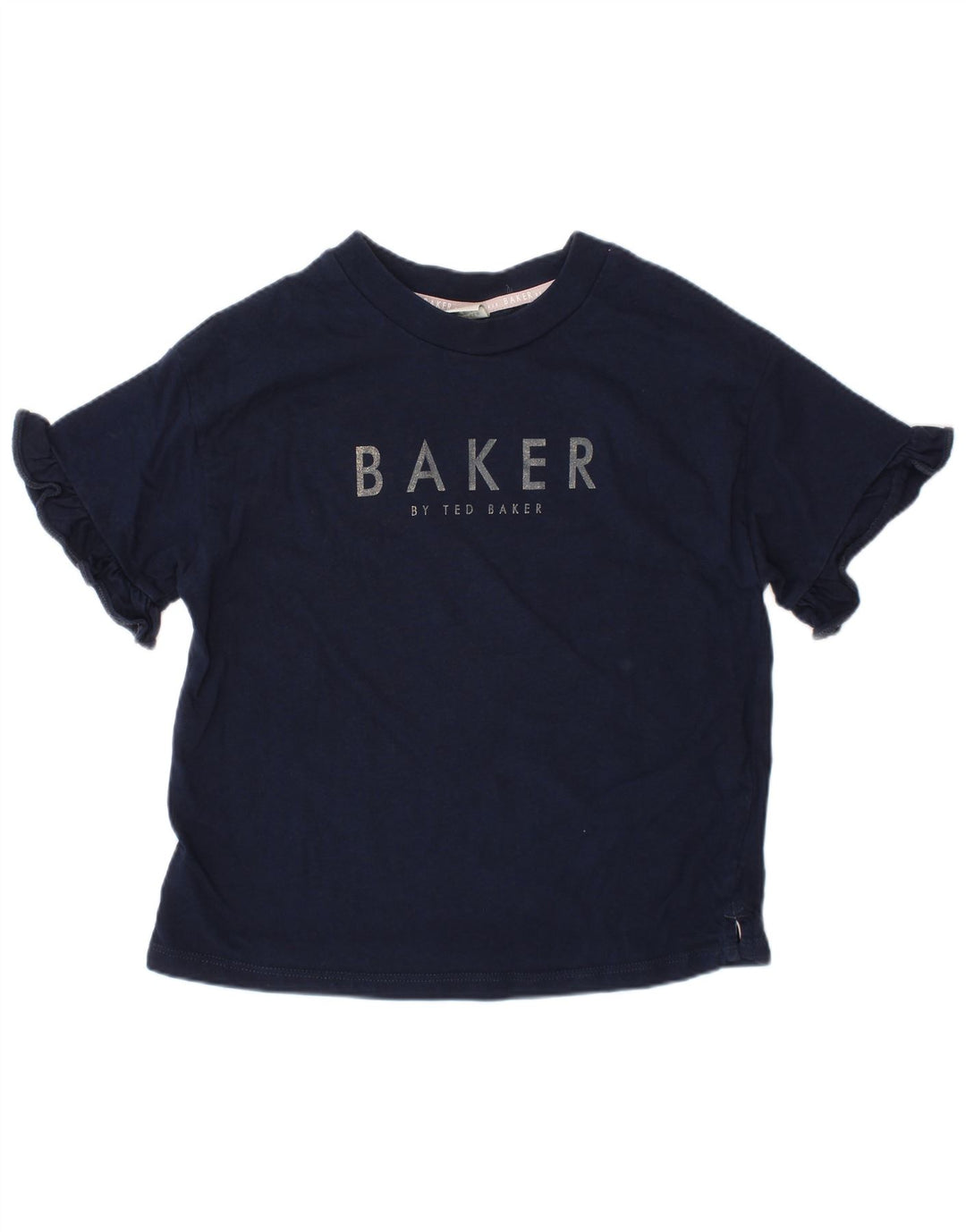 TED BAKER Girls Graphic T-Shirt Top 6-7 Years Navy Blue Cotton