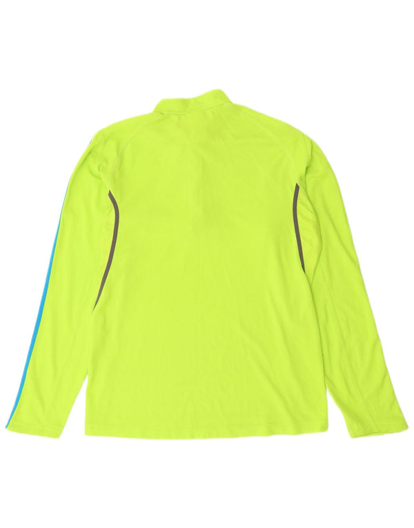 ADIDAS Mens Zip Neck Pullover Tracksuit Top Medium Green Polyester