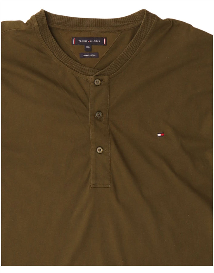 TOMMY HILFIGER Mens Top Long Sleeve 2XL Khaki Cotton
