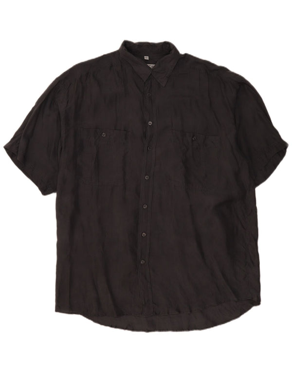 C&A Mens Short Sleeve Shirt Size 16 1/2 41/42 Large Grey Silk