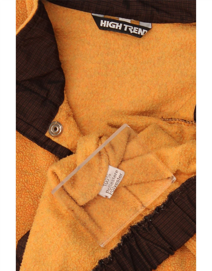 Vintage Mens Button Neck Fleece Jumper XL Orange Polyester