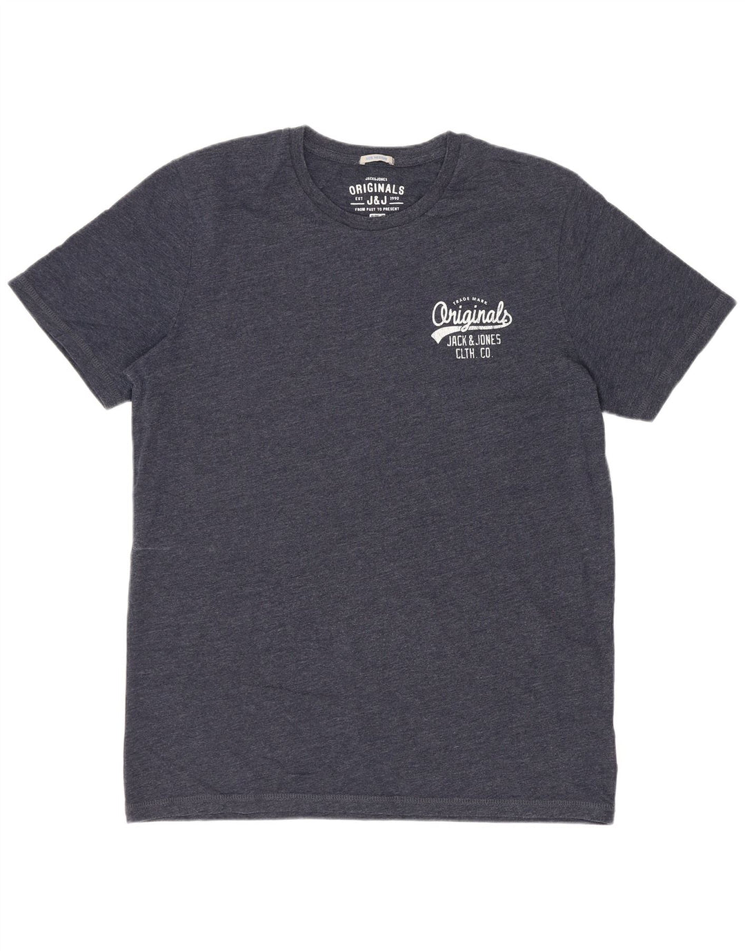 Jack & Jones Mens T-Shirt Top Medium Navy Blue Cotton