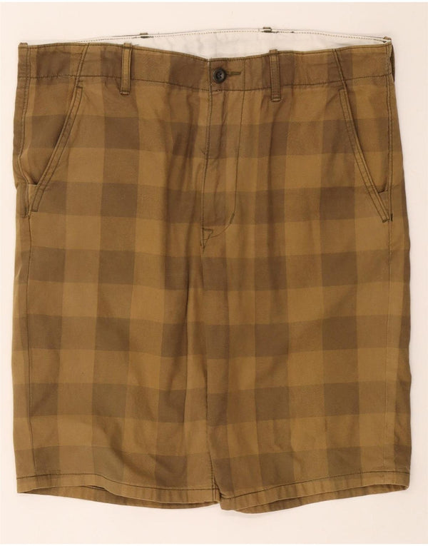 LEVI'S Mens Chino Shorts W33 Medium  Khaki Gingham Cotton