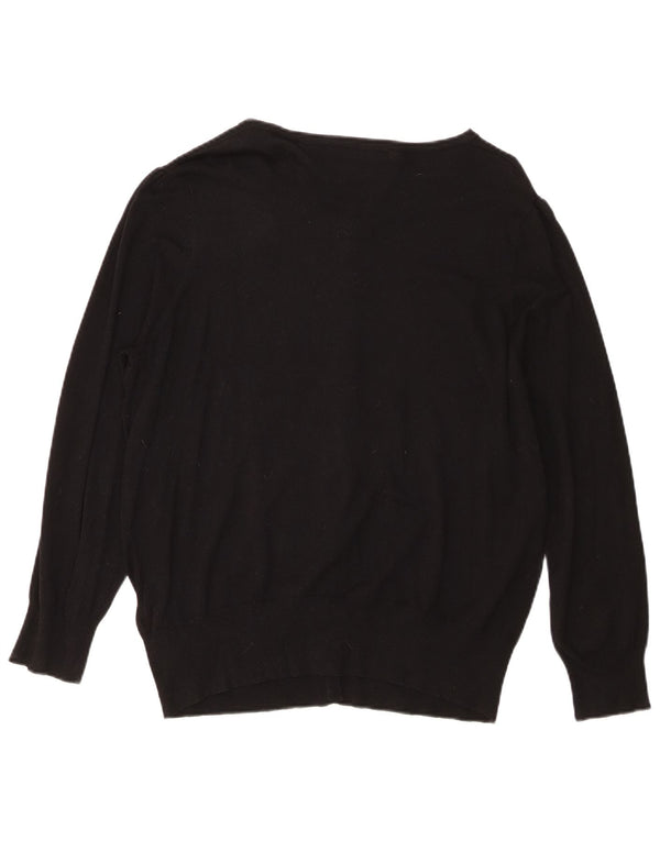 Marks & Spencer Womens Regular Fit Cardigan Sweater UK 20 2XL Black Viscose