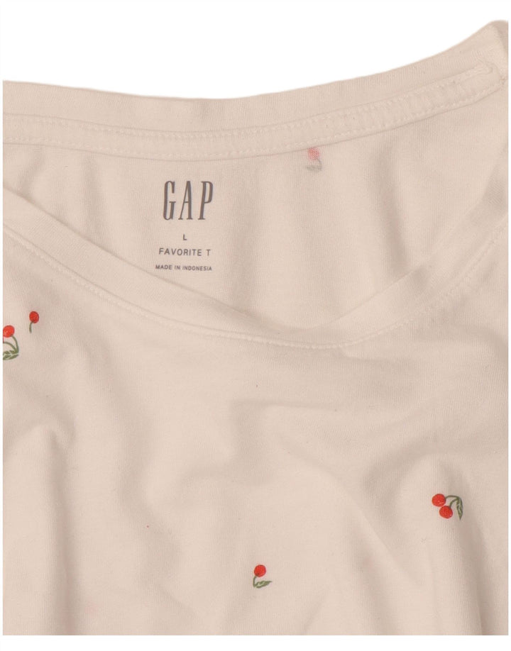 Gap Womens T-Shirt Top UK 14 Large White Spotted