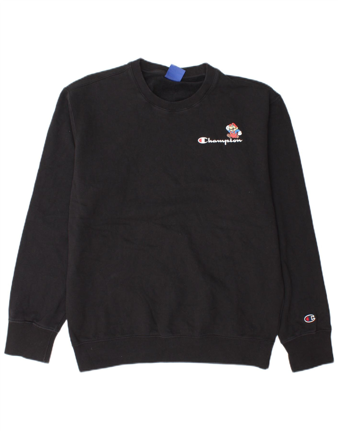 Champion Mens Graphic Sweatshirt Jumper Large Black Cotton