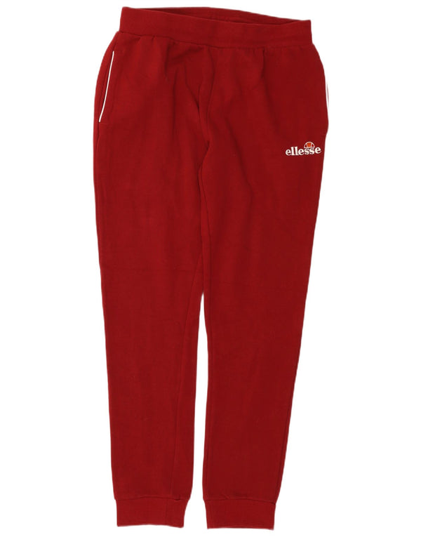 Ellesse Womens Tracksuit Trousers Joggers UK 14 Large Burgundy Cotton