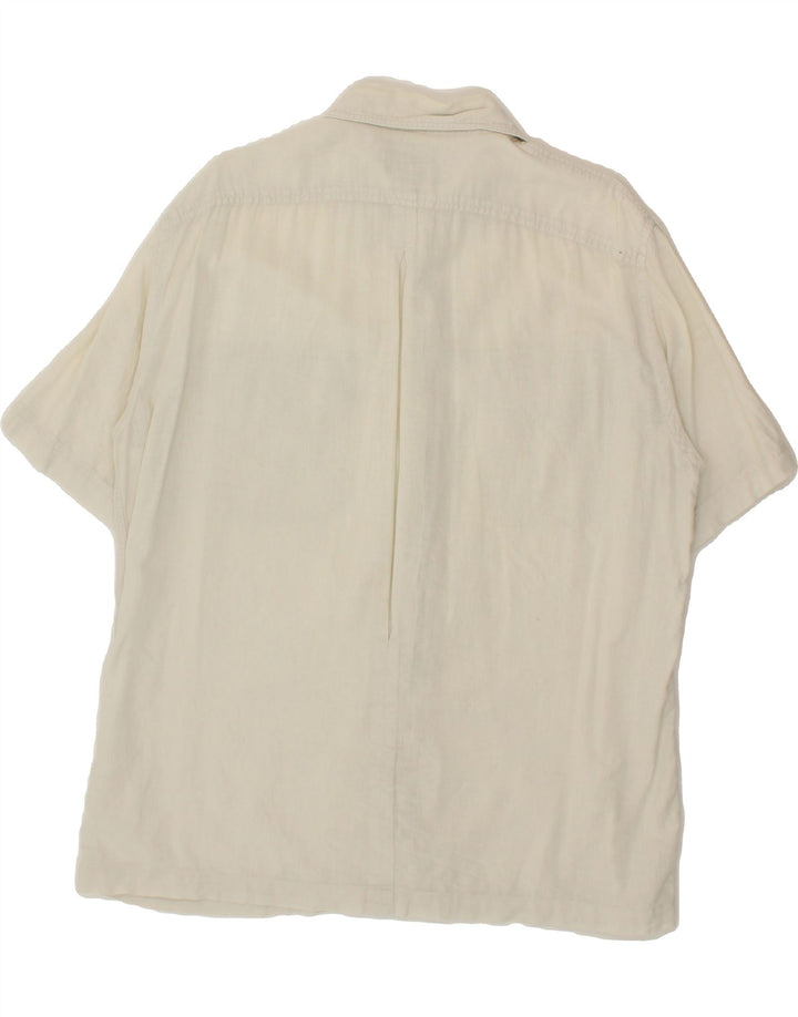 TRUSSARDI JEANS Mens Short Sleeve Shirt XL White Vintage Trussardi Jeans and Second-Hand Trussardi Jeans from Messina Hembry 