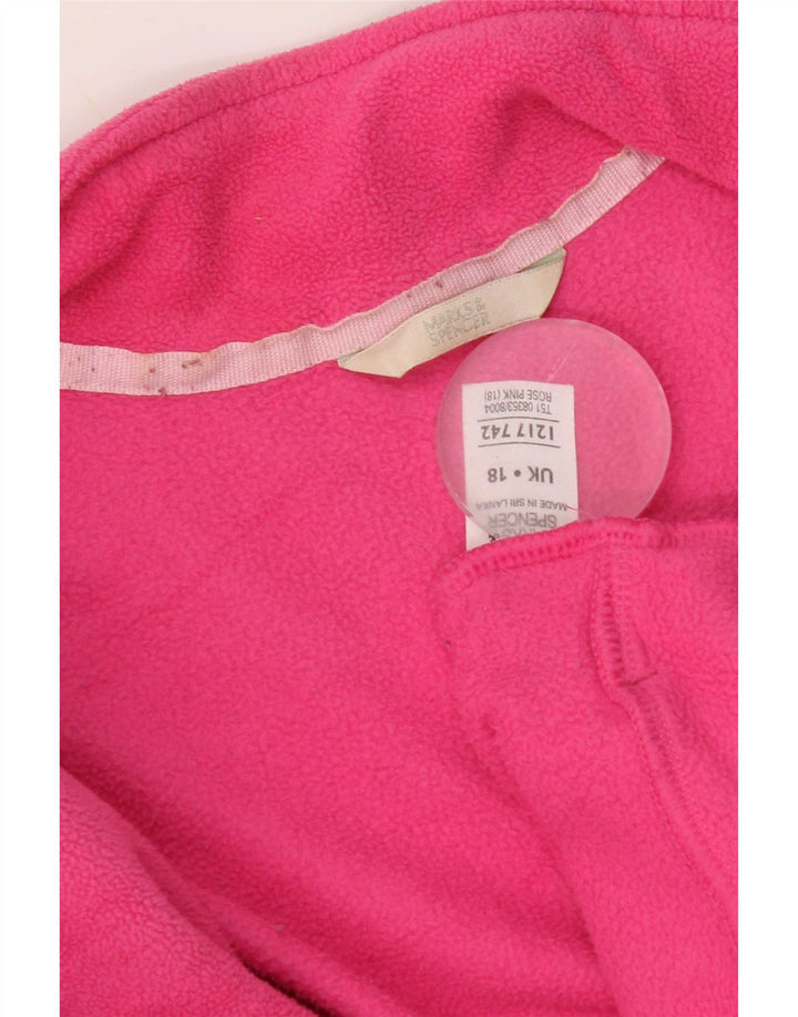 Marks & Spencer Womens Fleece Jacket UK 18 XL Pink Polyester