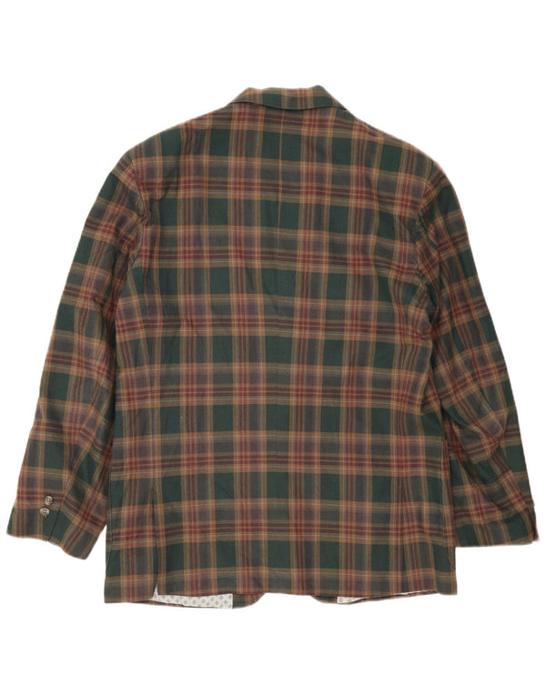 Vintage Mens 2 Button Blazer Jacket UK 40 Large Green Check