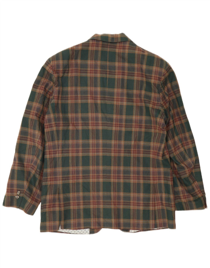 Vintage Mens 2 Button Blazer Jacket UK 40 Large Green Check