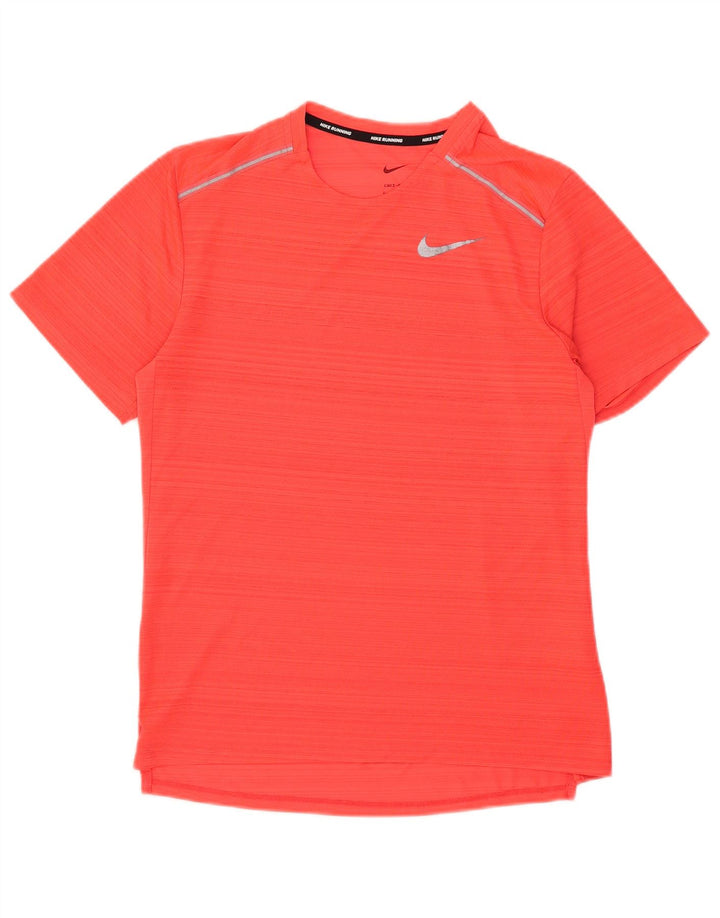 Nike Mens Dri Fit T-Shirt Top Small Red Striped Polyester