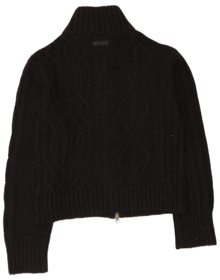 Marlboro Classics Womens Cardigan Sweater UK 12 Medium Black Wool