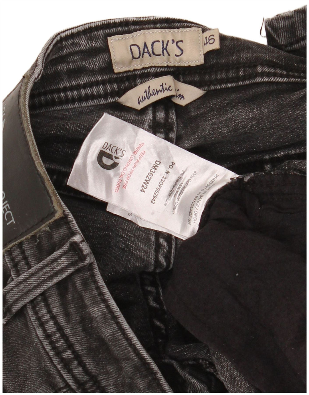 DACK'S Mens Slim Jeans IT 46 Small W32 L32 Black Cotton
