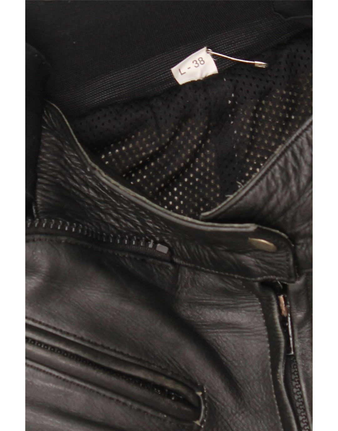 VINTAGE Womens Trousers EU 38 Medium W28 L27 Black Colourblock Leather