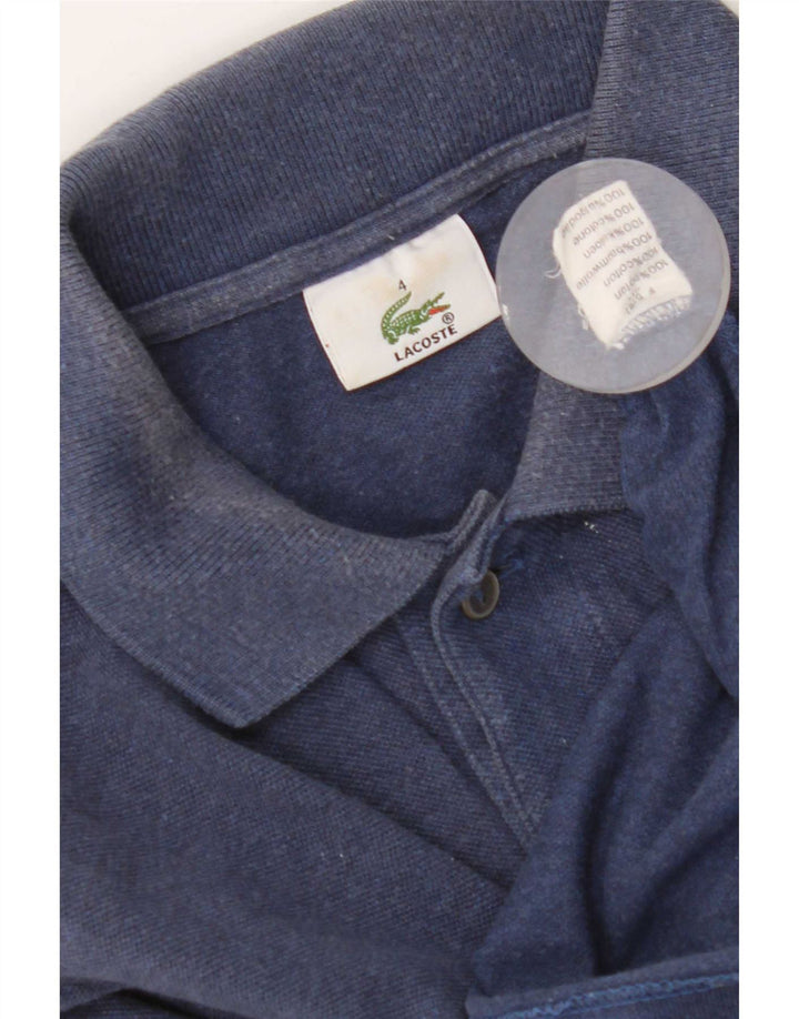 Lacoste Mens Long Sleeve Polo Shirt Size 4 Medium Blue Cotton