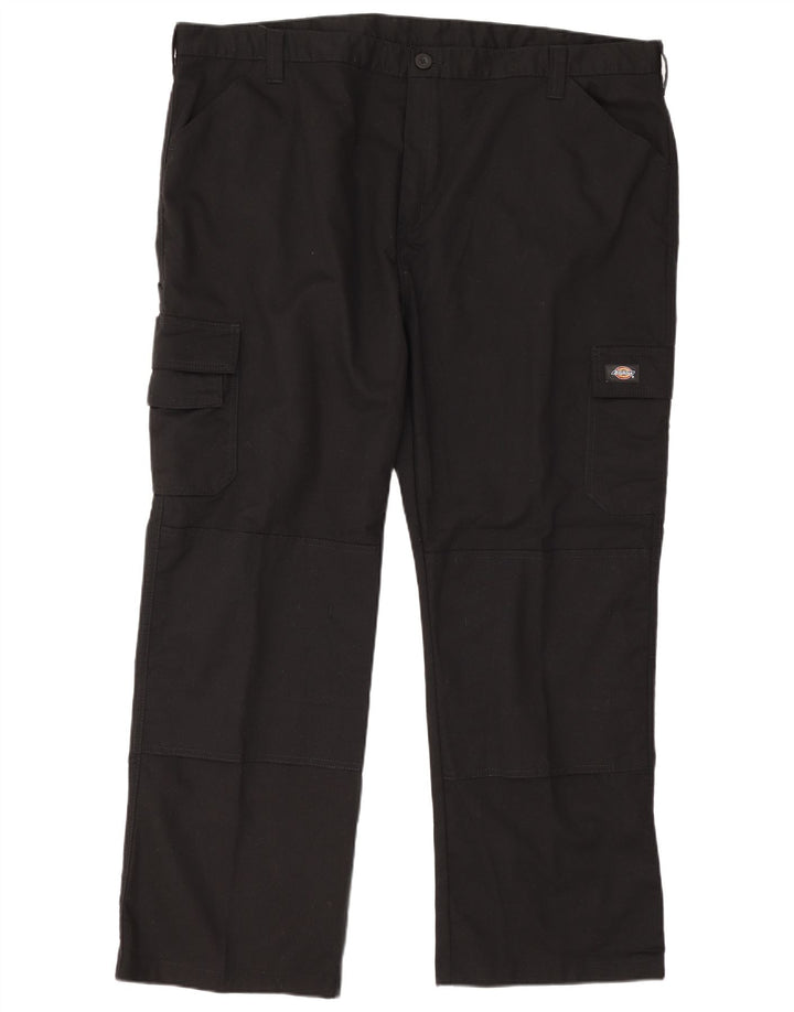 Dickies Mens Straight Cargo Trousers W46 L30 Black Polyester