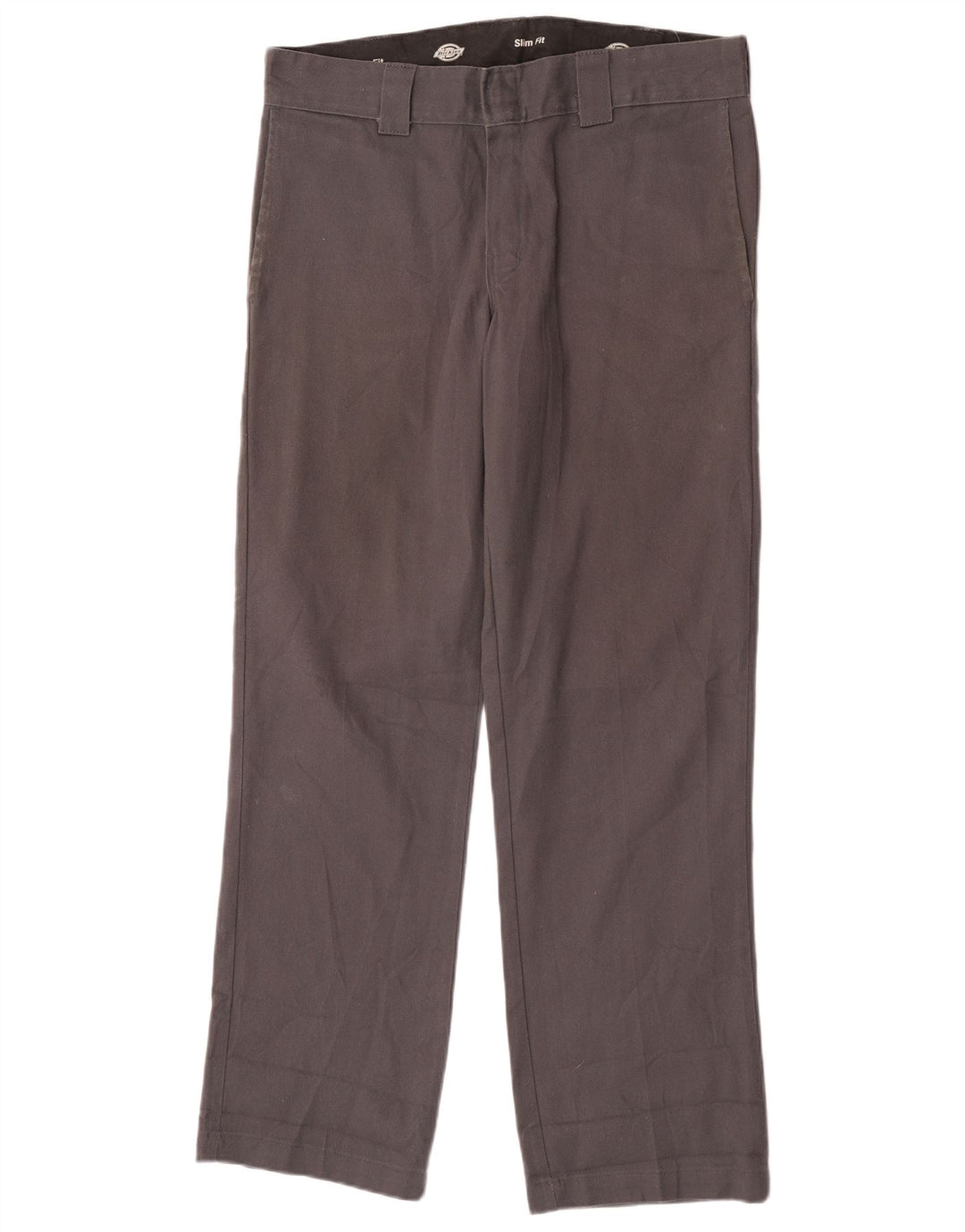Dickies Mens Slim Fit Chino Trousers W32 L32 Grey Polyester
