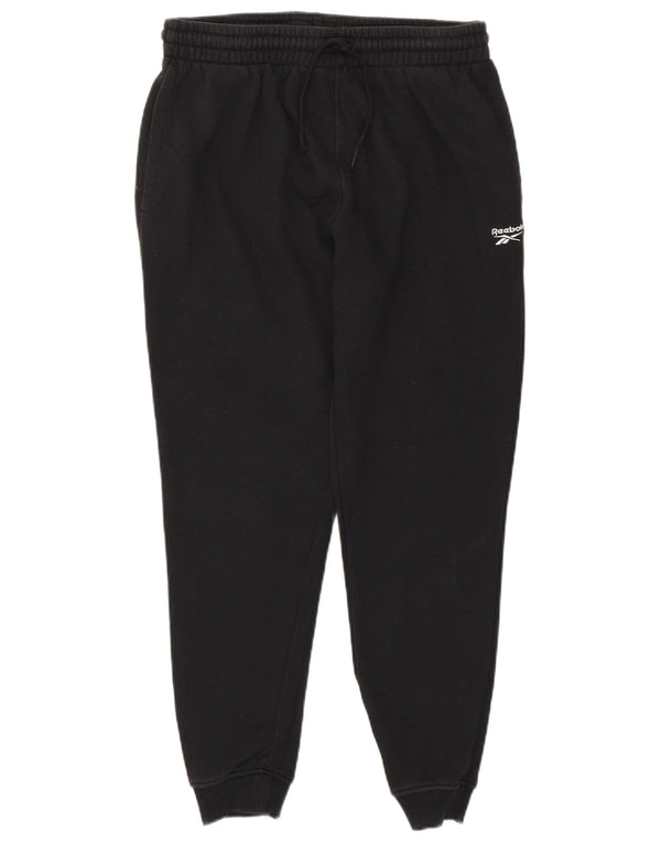 REEBOK Mens Tracksuit Trousers Joggers Small  Black Cotton