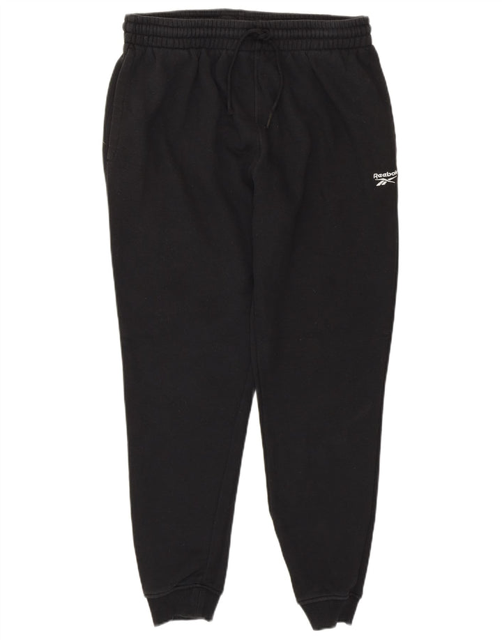 REEBOK Mens Tracksuit Trousers Joggers Small  Black Cotton